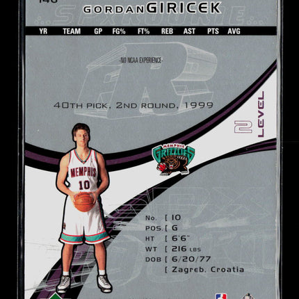 2002 Upper Deck SPx Gordan Giricek #146 Level 1187/2599