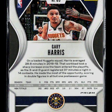 2019 Panini Prizm Gary Harris #89 Pink Fast Break 03/50