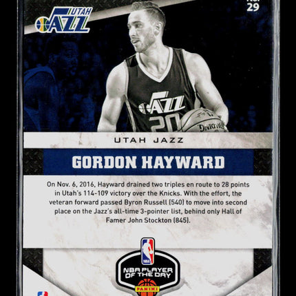 2017 Panini NBA Player of the Day Gordon Hayward #29 /150