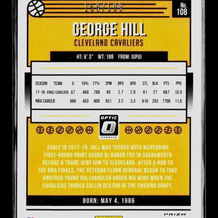 2019 Panini Donruss Optic George Hill #108 Orange 158/199