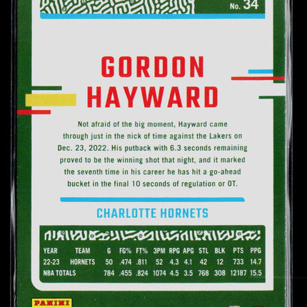 2023 Donruss Gordon Hayward #34 Green Laser
