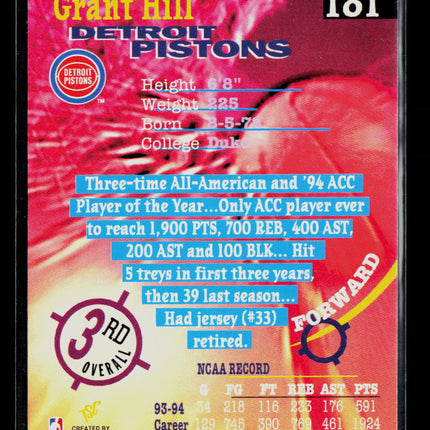 1994 Topps Stadium Club Grant Hill #181