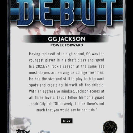 2024 Topps Finest GG Jackson #D-27 RC Xfractor