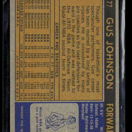 1972 Topps Gus Johnson #77