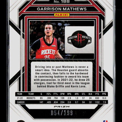 2023 Panini Prizm Garrison Mathews #188 Blue 054/199