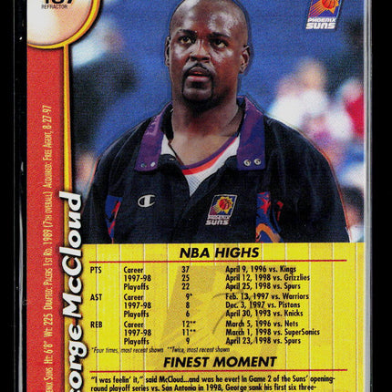 1999 Topps Finest George McCloud #187 Refractor