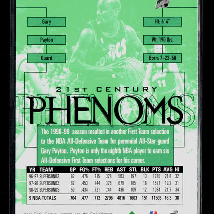 1999 Upper Deck Century Legends 21st Century Phenoms Gary Payton #68
