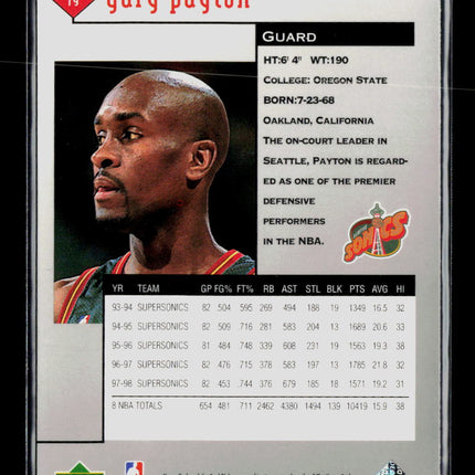 1999 Upper Deck Black Diamond Gary Payton #79