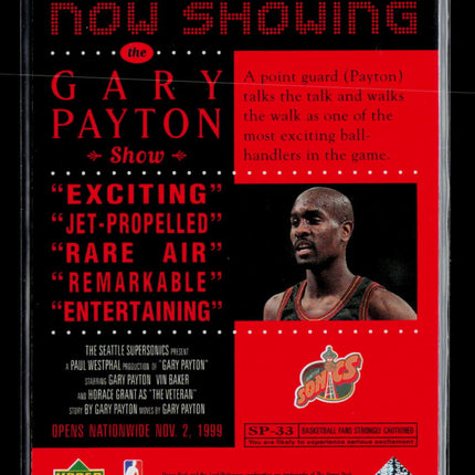 1999 Upper Deck Now Showing Gary Payton #NS25