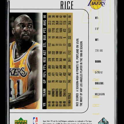 1999 Upper Deck SPx Glen Rice #38