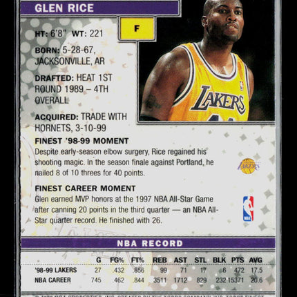 1999 Topps Finest Glen Rice #36 With Coating