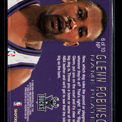 1999 Hoops SkyBox Name Plates Glenn Robinson #6 NP