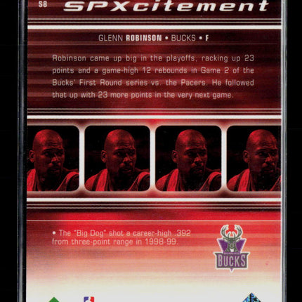 1999 Upper Deck SPx SPxcitement Glenn Robinson #S8