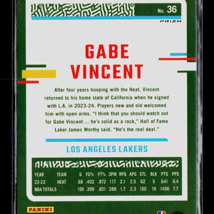 2024 Panini Donruss Optic Gabe Vincent #36 Green