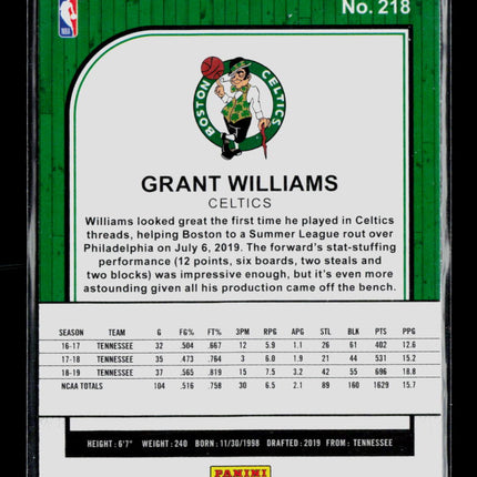 2020 Panini Hoops Premium Stock Grant Williams #218 RC