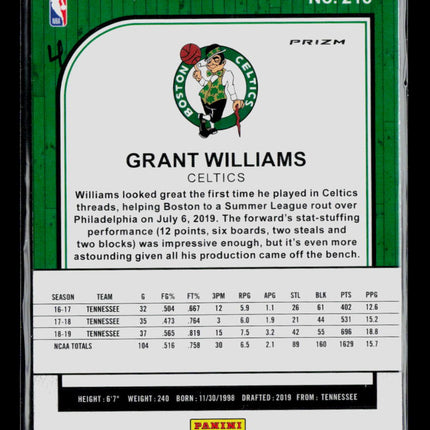 2020 Panini NBA Hoops Premium Stock Prizm Grant Williams #218 RC Holo