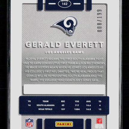 2017 Donruss Optic Gerald Everett #142 Orange RC 008/199