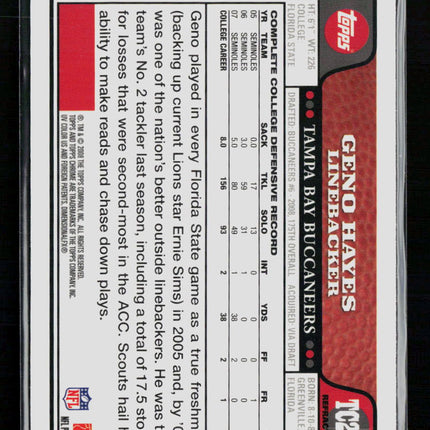 2008 Topps Chrome Geno Hayes #TC259 Refractor RC