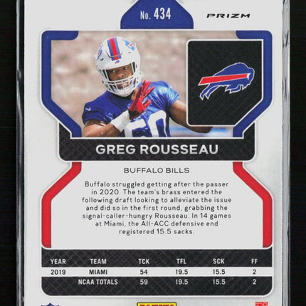 2021 Panini Prizm Greg Rousseau #434 Pink RC