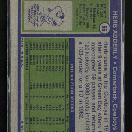1972 Topps Herb Adderley #66