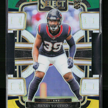 2024 Panini Select Prizm Henry To'oto'o #39 RC Green Yellow