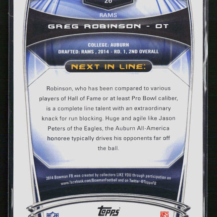 2014 Bowman Greg Robinson #26 Purple RC
