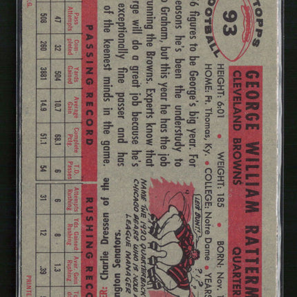 1956 Topps George Ratterman #93