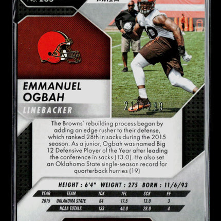 2016 Panini Prizm Emmanuel Ogbah #265 Orange RC /299