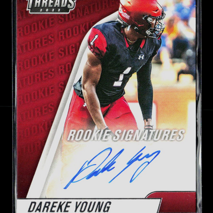 2022 Panini Chronicles Threads Draft Picks Dareke Young Auto