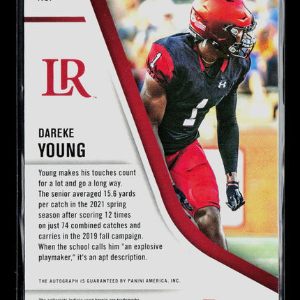 2022 Panini Chronicles Threads Draft Picks Dareke Young Auto