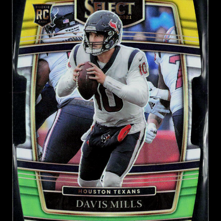 2022 Panini Select Davis Mills #65 RC Yellow Green