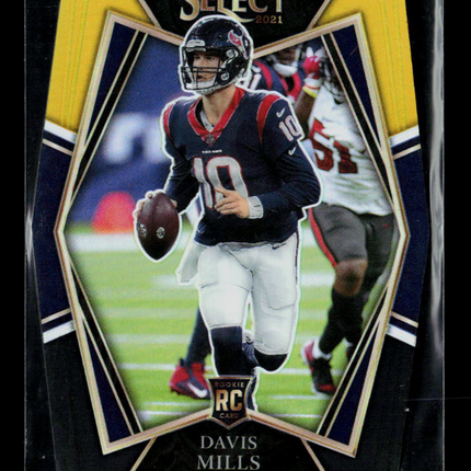2022 Panini Select Davis Mills #165 Premier Level Yellow Black