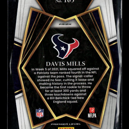 2022 Panini Select Davis Mills #165 Premier Level Yellow Black