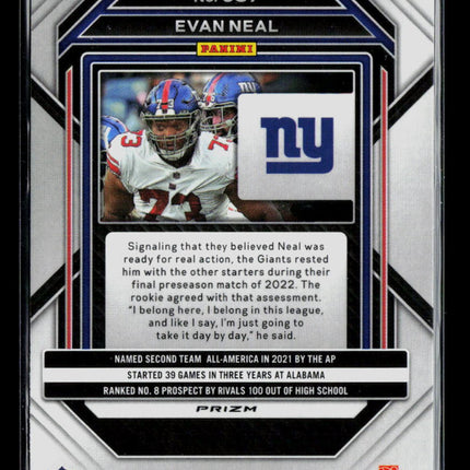 2023 Panini Prizm Evan Neal #367 RC Silver