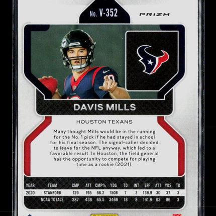 2021 Panini Prizm Football Davis Mills #V-352 Silver
