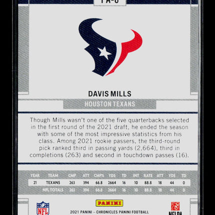 2022 Panini Chronicles Davis Mills #PA-8 RC