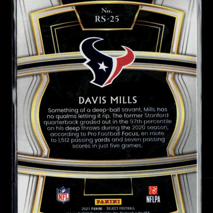 2022 Panini Select Football Davis Mills #RS-25 Prizm Silver RC