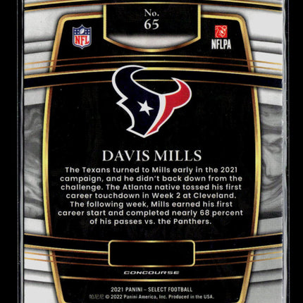 2022 Panini Select Davis Mills #65 RC