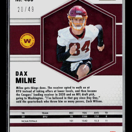 2021 Panini Mosaic Dax Milne #400 Pink RC 20/49