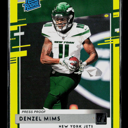 2020 Donruss Denzel Mims #323 Press Proof Yellow