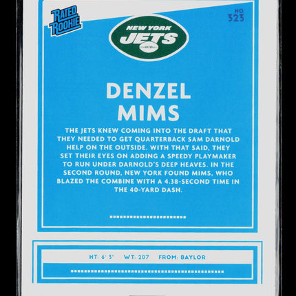 2020 Donruss Denzel Mims #323 Press Proof Yellow