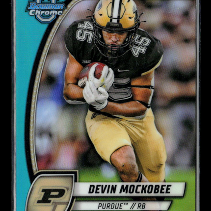 2024 Bowman Chrome University Devin Mockobee #175 Aqua Refractor 107/299