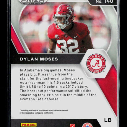 2021 Panini Prizm Draft Picks Dylan Moses #140 Green RC