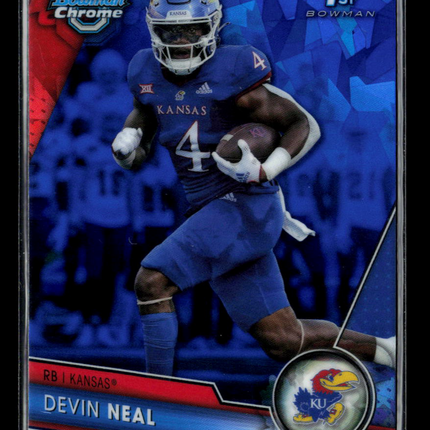 2023 Bowman Chrome University Devin Neal #58 Blue Sapphire Refractor 1st Bowman