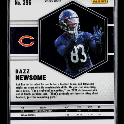 2021 Panini Mosaic Football Dazz Newsome #396 Blue Reactive RC