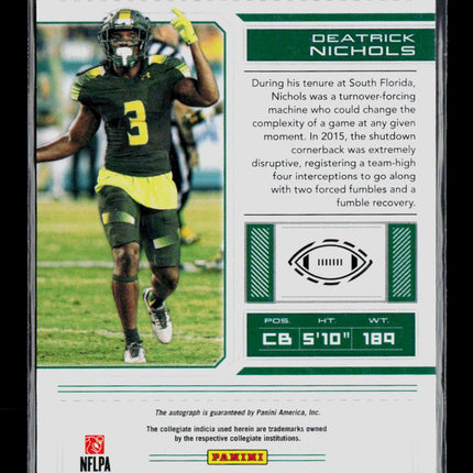 2018 Panini Contenders Draft Picks Deatrick Nichols #259 RC Auto