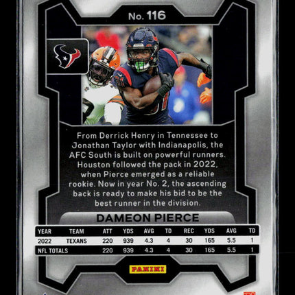 2023 Panini Prizm Dameon Pierce #116 Green Wave