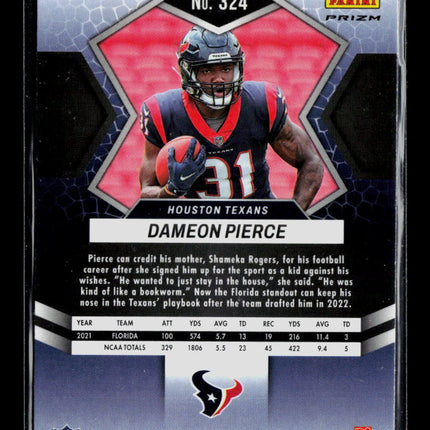 2022 Panini Mosaic Football Dameon Pierce #324 Pink Camo RC