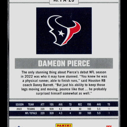 2023 Panini Chronicles Playbook Dameon Pierce #PA-25 RC