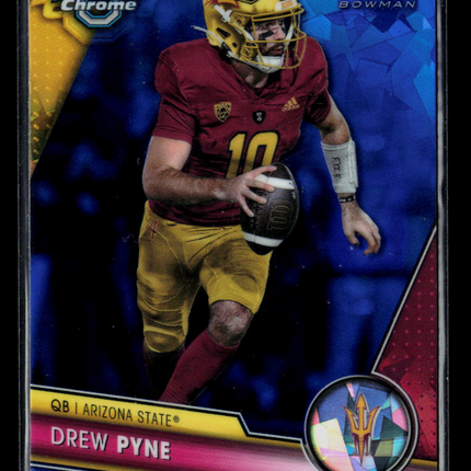2023 Bowman Chrome University Drew Pyne #37 Blue Sapphire